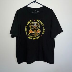 Cobra Kai Strike First Hard No Mercy T-Shirt Mens XL Black Short Sleeve Crew